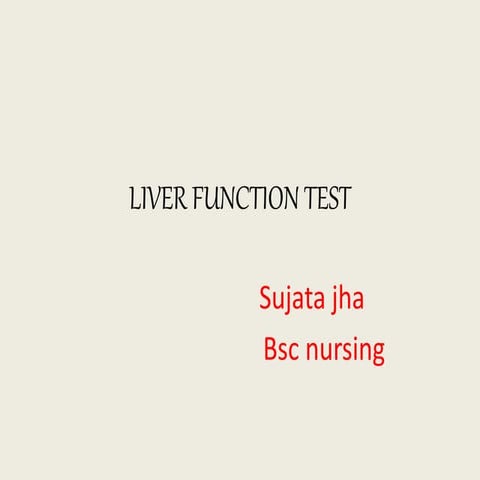Liver function tests 
