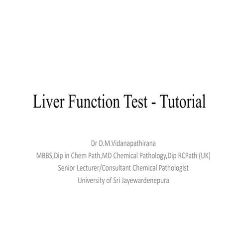 Interpretation of Liver Function Tests | PPTX