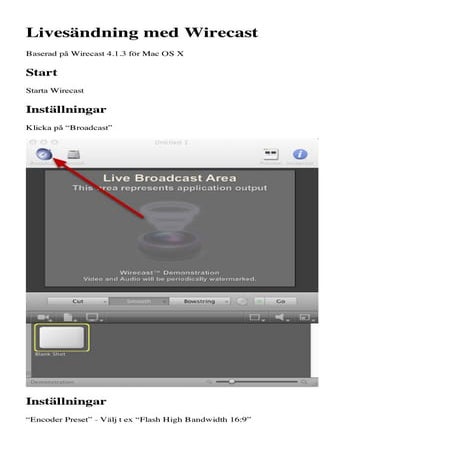 Solidtango livesändning med wirecast