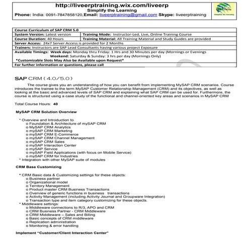 Live s a p crm 5.0