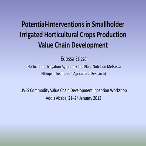 Potential-interventions in smallholder irrigated horticultural crops producti...