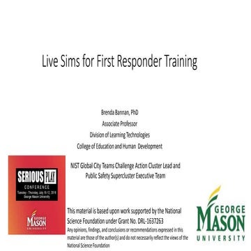 Live Sims for First Responder Training