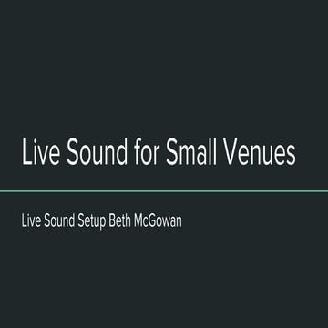 Live sound setup | PPTX