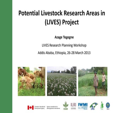 Potential livestock research areas in the LIVES project