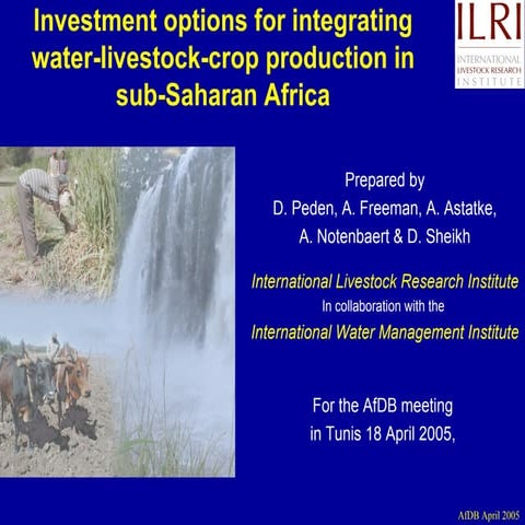 Investment options for integrating water-livestock-crop production in sub-Sah...