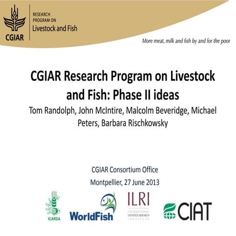 CGIAR Research Program on Livestock and Fish: Phase II ideas