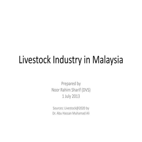 Livestock industry outlook 2013