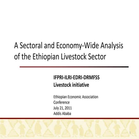 Sectoral and Economy-wide Analysis of the Ethiopian Livestock