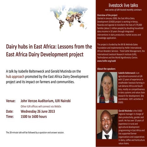 Dairy hubs in East Africa: Lessons from the East Africa Dairy ...