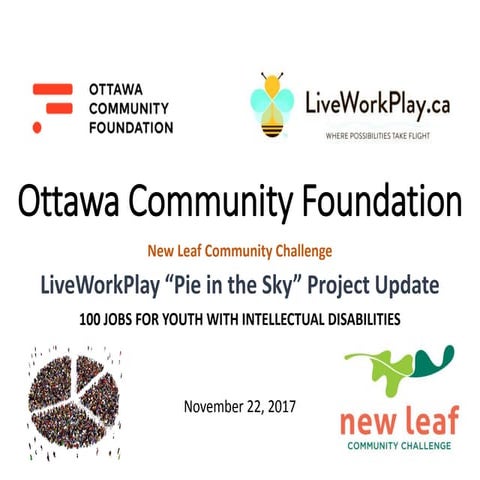 LiveWorkPlay "Pie in the Sky 100 Jobs Project Update: Ottawa Community Foundation New Leaf Community Challenge 2017