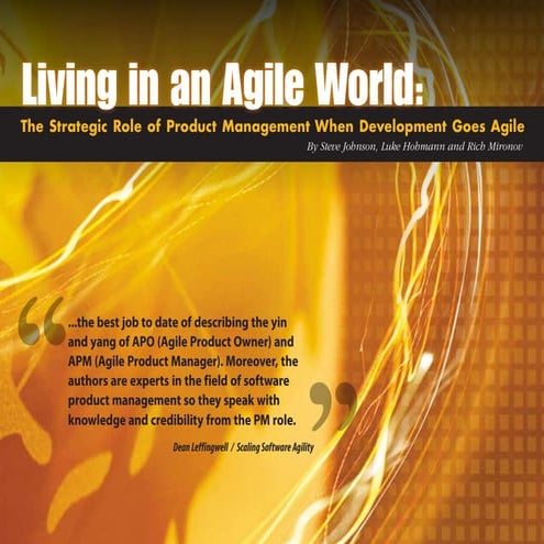 Living In An Agile World: the Role of Product Management When Development Goe...