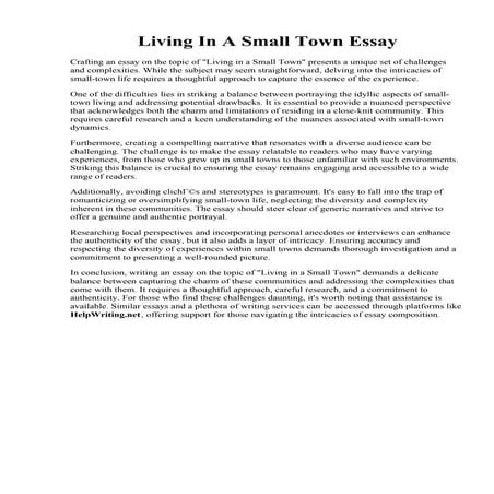 Living In A Small Town Essay.pdf