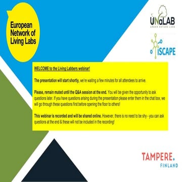 8. UNaLab Nature Based Solutions in the city of Tampere