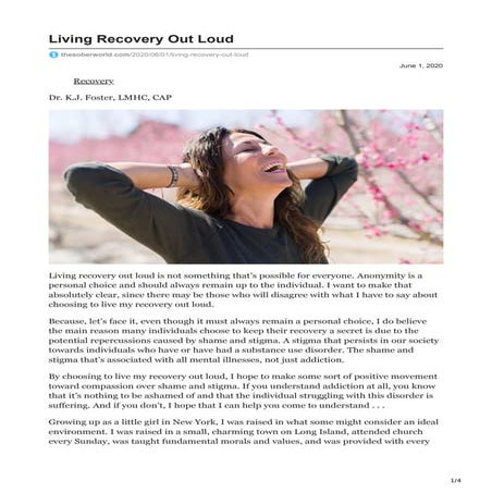 Living recovery out loud