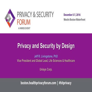 Privacy and Security by Design
