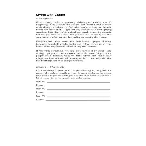 Living with clutter