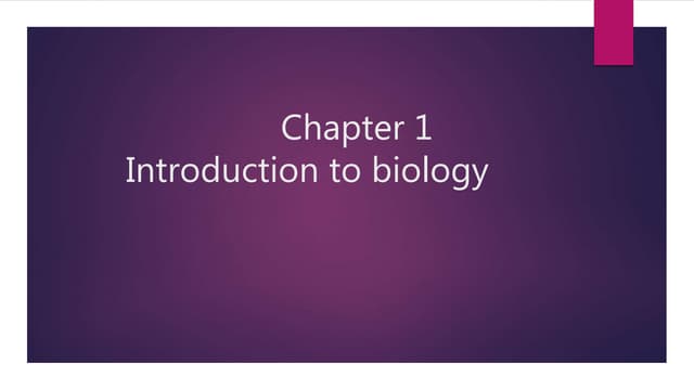 introduction to biology .chapter 1 (1st year )