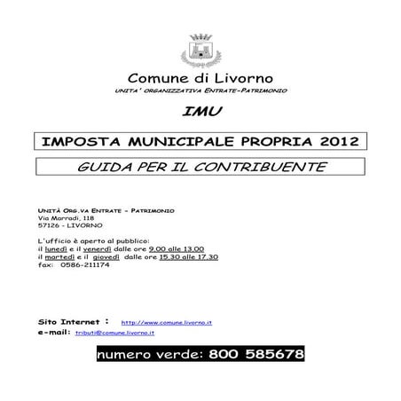 Livorno istruzioni imu