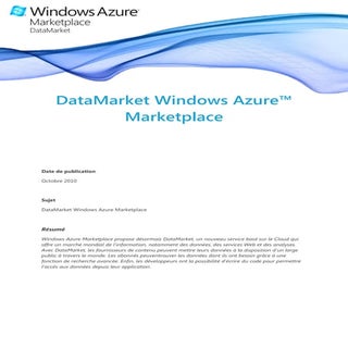 Livre blanc Windows Azure Marketpla...