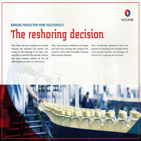 The Reshoring Decision | Bringing Production Home Successfully