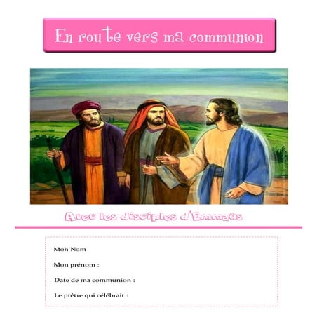 Livret de première communion sur les disciples d'Emmaus