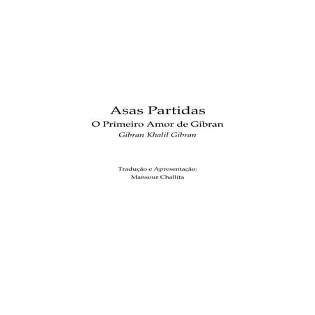 Livro   khalil gibran - asas partidas