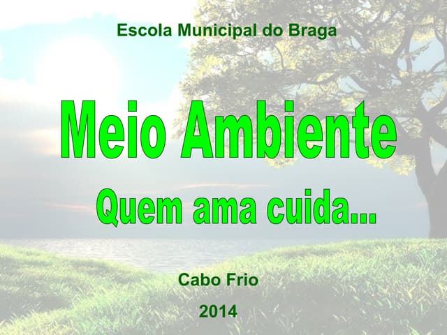 Livro meio ambiente. quem ama cuida...