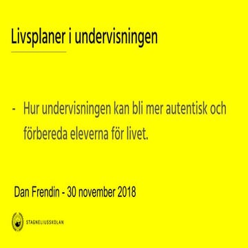 Livsplaner i undervisningen