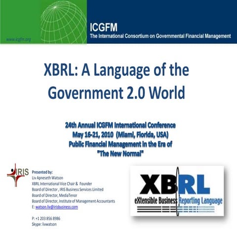 Liv watson icgfm xbrl a language of the government world english