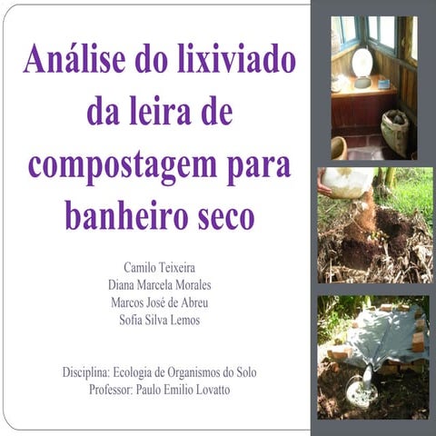 Estudo do líquido percolado da leira de compostagem