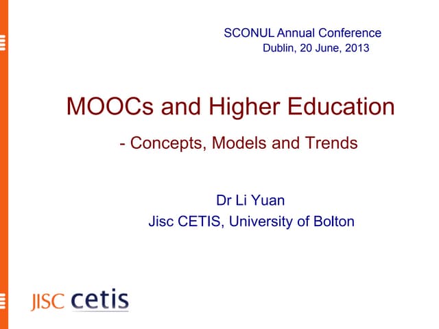 Dr Li Yuan - MOOCs: Game changer or...