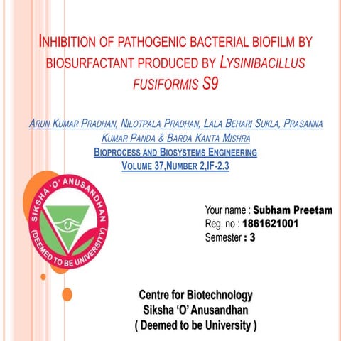 Biosurfectant production
