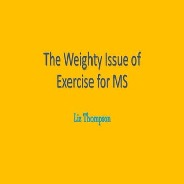 Liz Thompson - Healthy weight and exercise | PPT