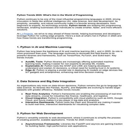 Python Trends 2025: What's Hot in the World of Programming