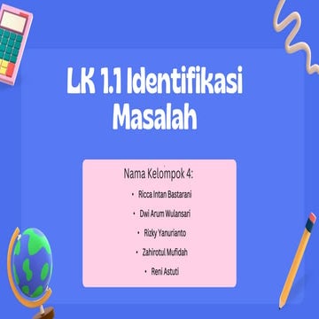 LK 1.1 Identifikasi Masalah pemahaman pemanfaatan model-model pembelajaran in...