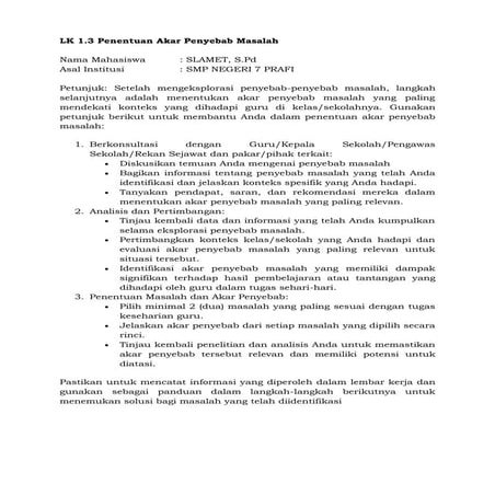 LK 1.3 Penentuan Akar Penyebab Masalah - Slamet, S.Pd.pdf