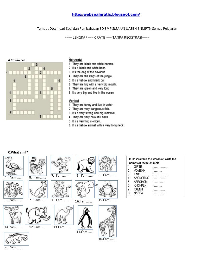 contoh soal arrange bahasa inggris kelas 6 sd