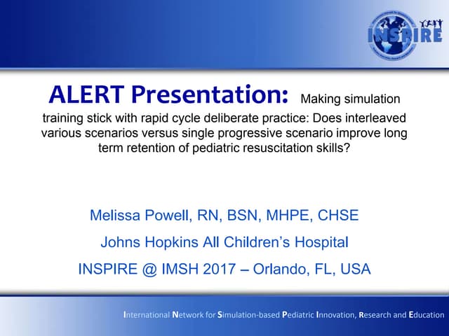 Making simulation training stick with rapid cycle deliberate practice