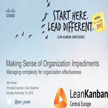Making Sense of Organization Impediments @ LKCE2015
