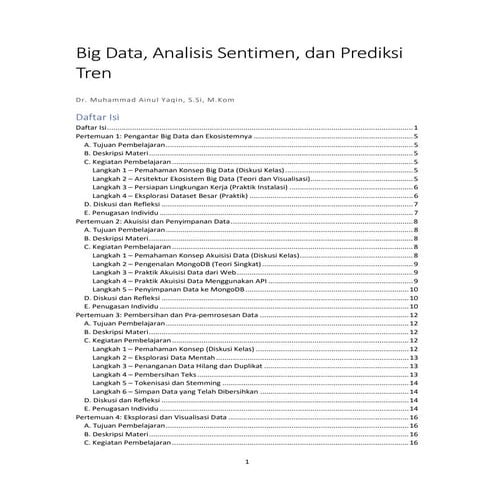 Lembar Kerja Mahasiswa untuk Mata Kuliah Big data