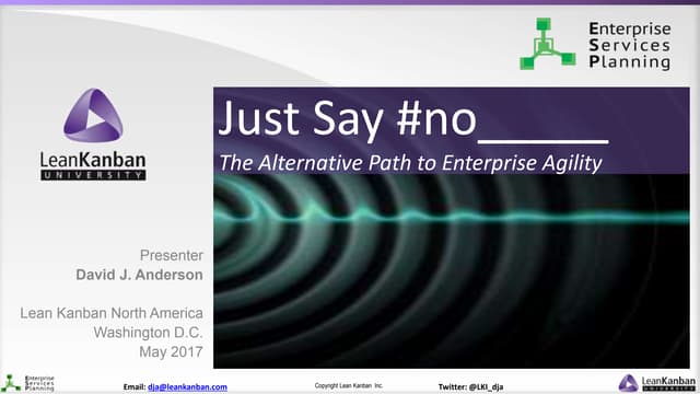 Just say #no____ the altenative path to enterprise agility