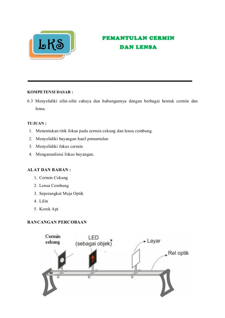 Contoh Laporan Praktikum Ipa Lensa Cembung Dan Cermin