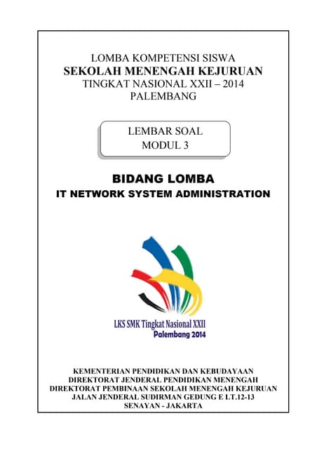 Contoh Soal LKS IT Network 2014 Di Palembang Modul 3