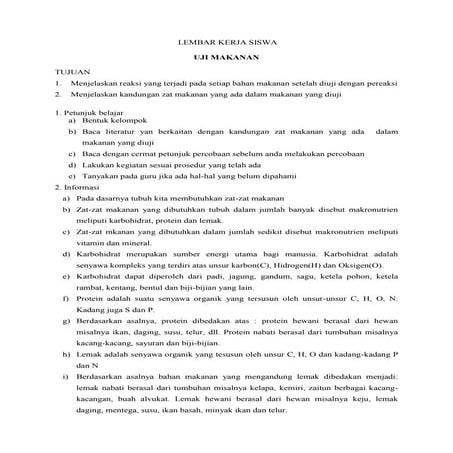 Lks uji makanan SMP