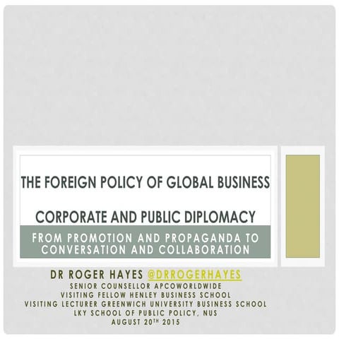 The Foreign Policy of Global Business