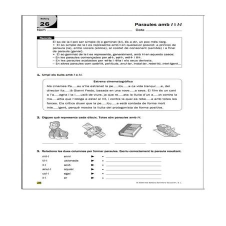 Fitxa d'ortografia l·l