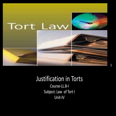 Ll.b i lot u 3 justification  tort