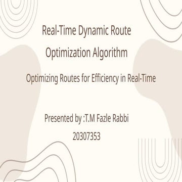 Real-Time Dynamic Route Optimization Algorithm for Efficient Vehicle ...