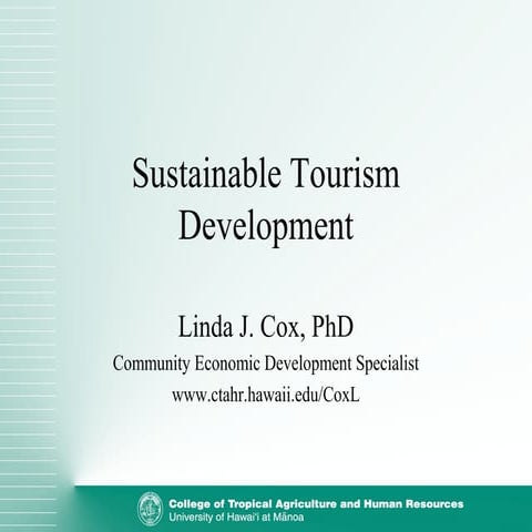 Sustainable Tourism Development Presentation | PPT