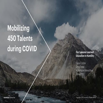 Lessons Learned - Mobilizing 450 Talents during COVID